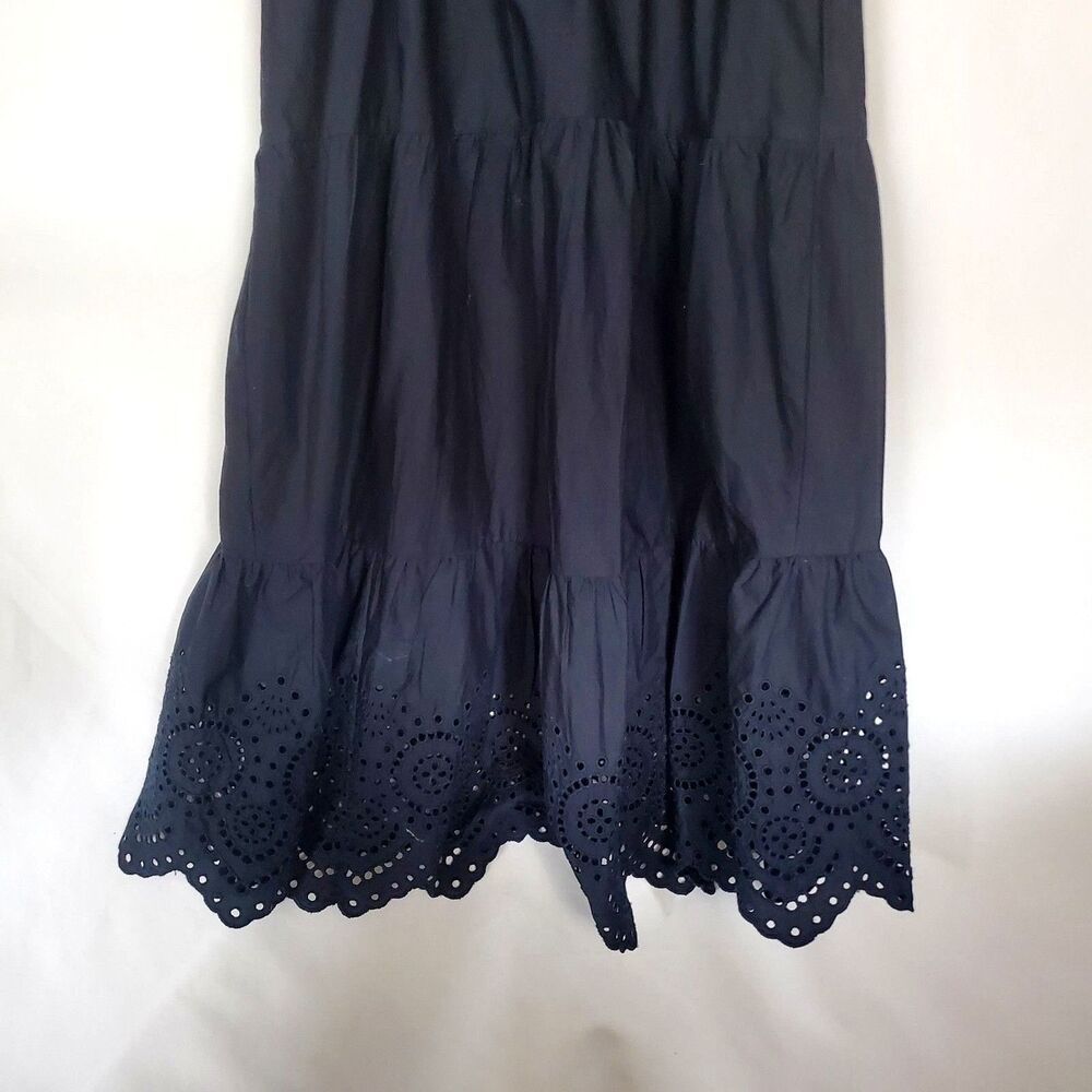 Gap Women's Maxi Dress Size 4 Navy Blue One Shoulder Cotton Poplin Lined - Picture 7 of 9